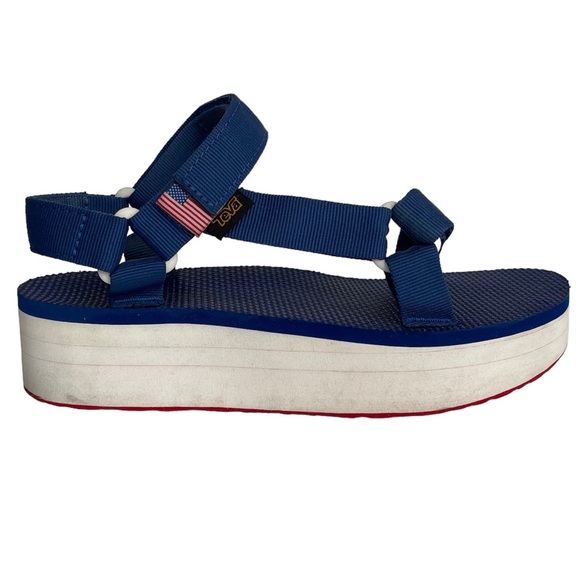 Teva Shoes - Teva Universal Flatform Americana Fourth of July Patriotic Platform Sandals Sz 8